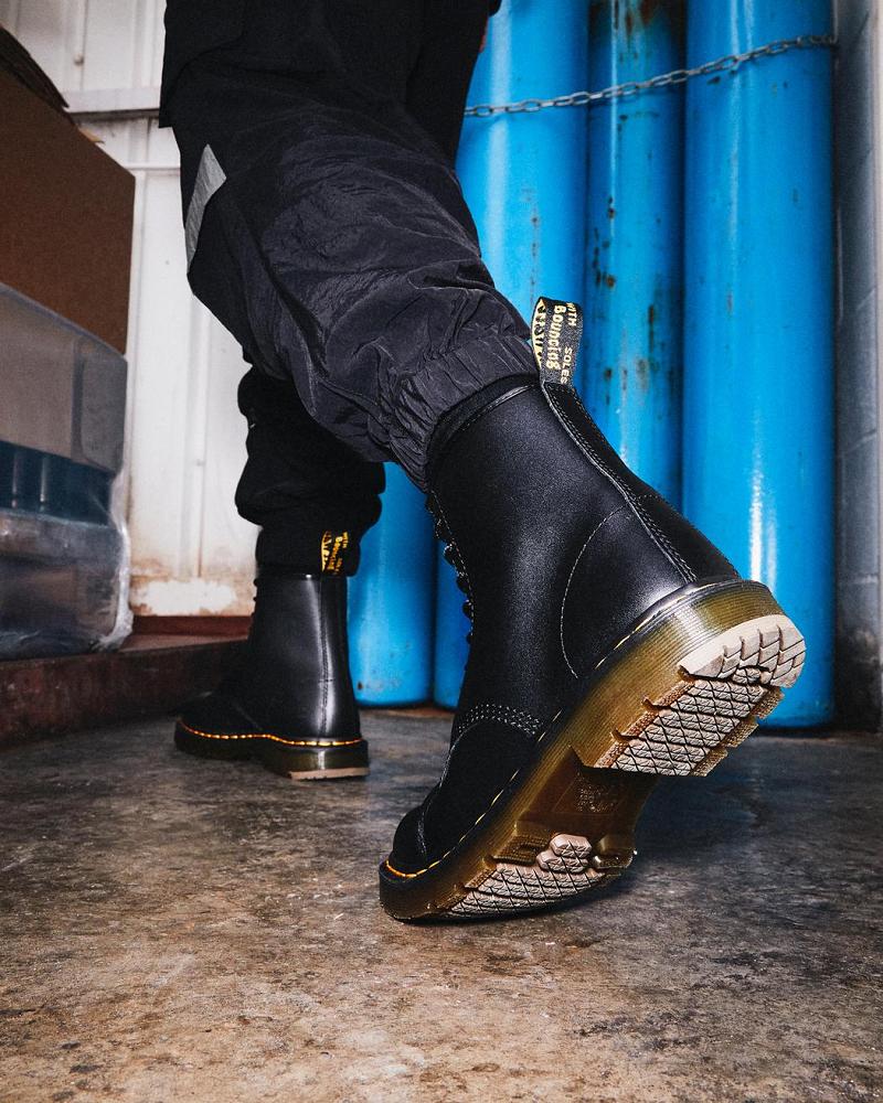 Dr Martens 1460 Slip Resistant Lær Snørestøvletter Herre Svarte | Norge 279ZUT